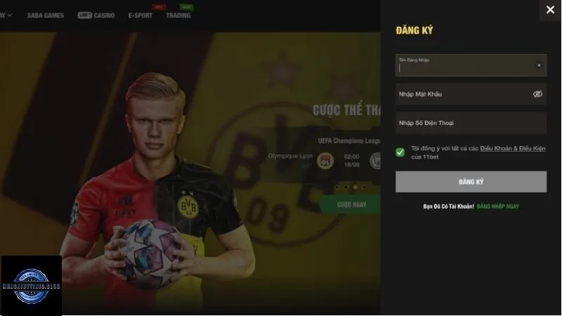 Truy cập web 11BET