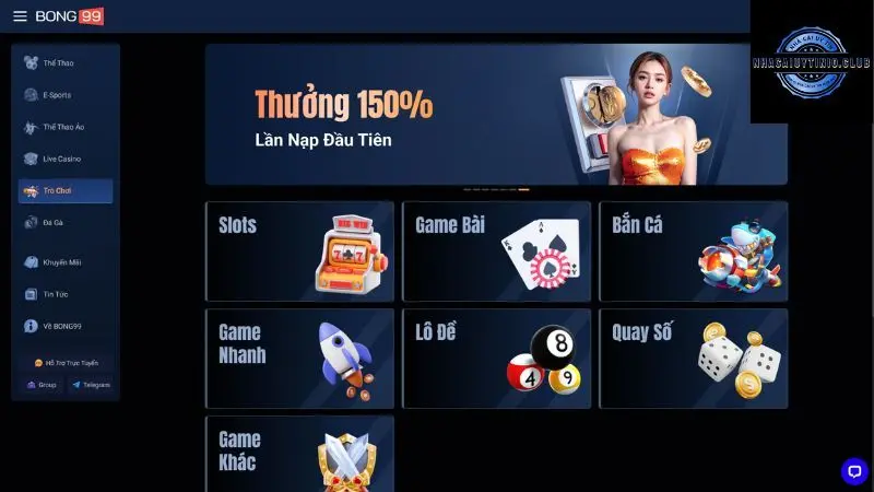 Sản phẩm cá cược đa dạng của Bong99